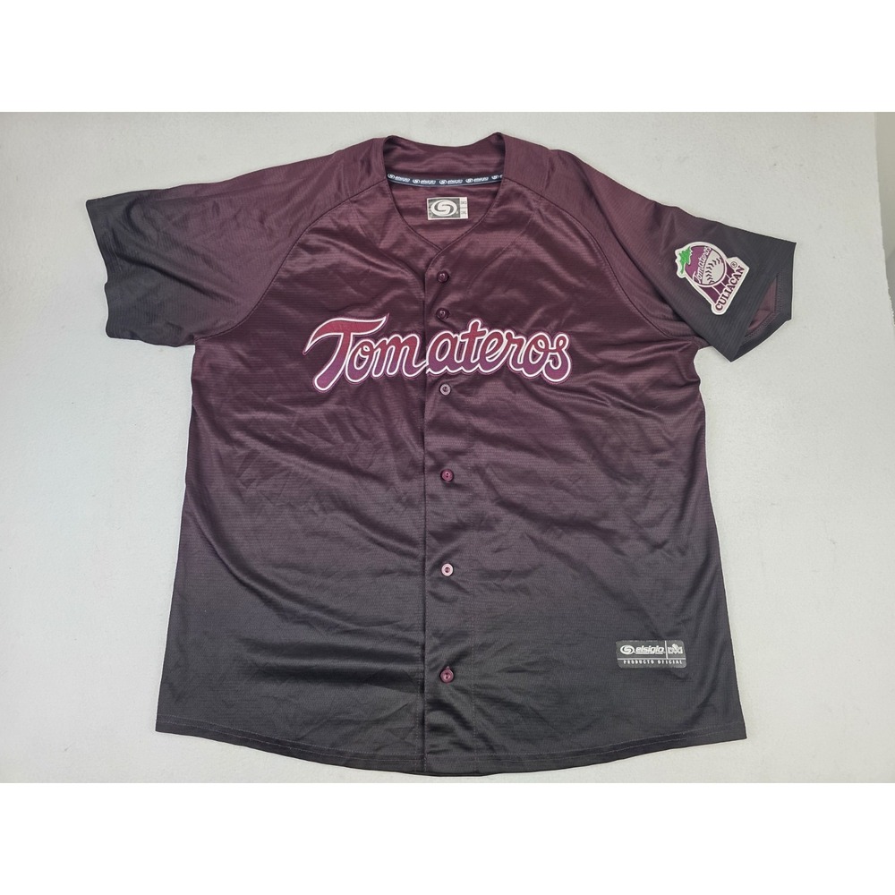 Tomateros De Culiacán Black Maroon Red Gradient Mexican Baseball Jersey Size 3XL